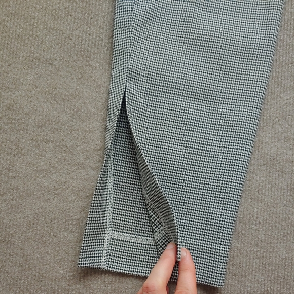 Worthington Dress Pants Womens Size 4 Black White Houndstooth Side Slits NEW - Picture 3 of 8